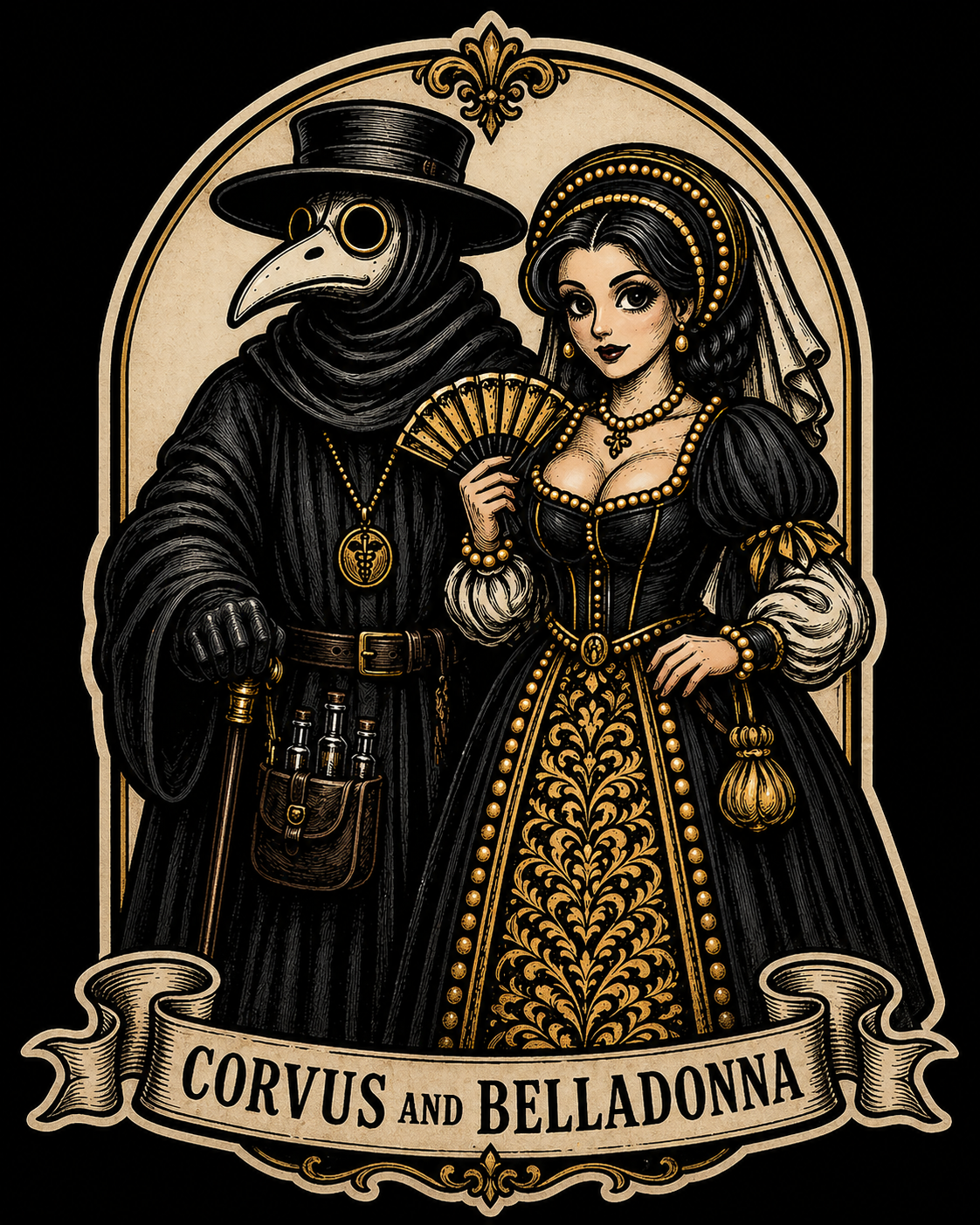 Dr. Corvus and Lady Belladonna T-Shirts