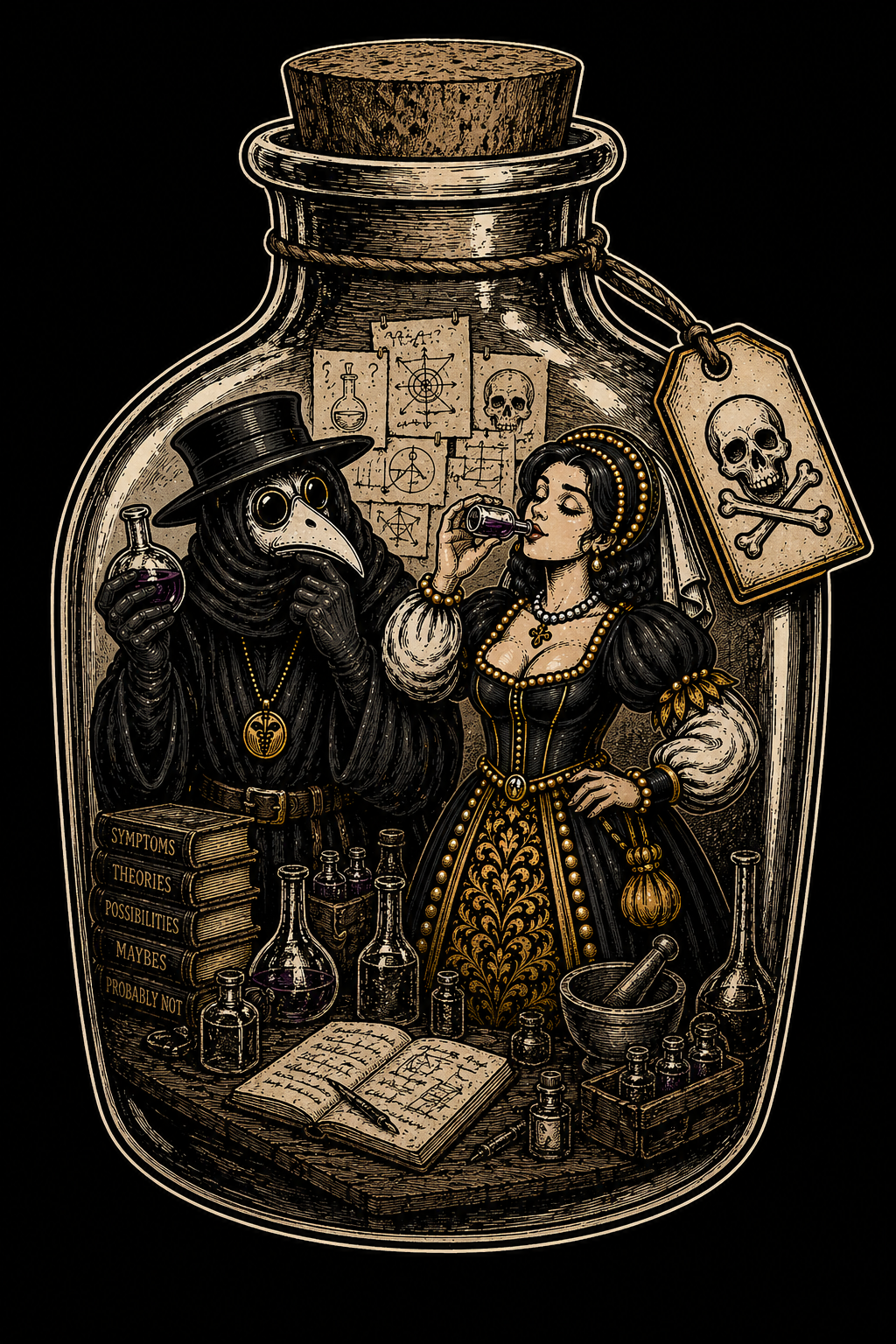 Dr. Corvus and Lady Belladonna T-Shirts