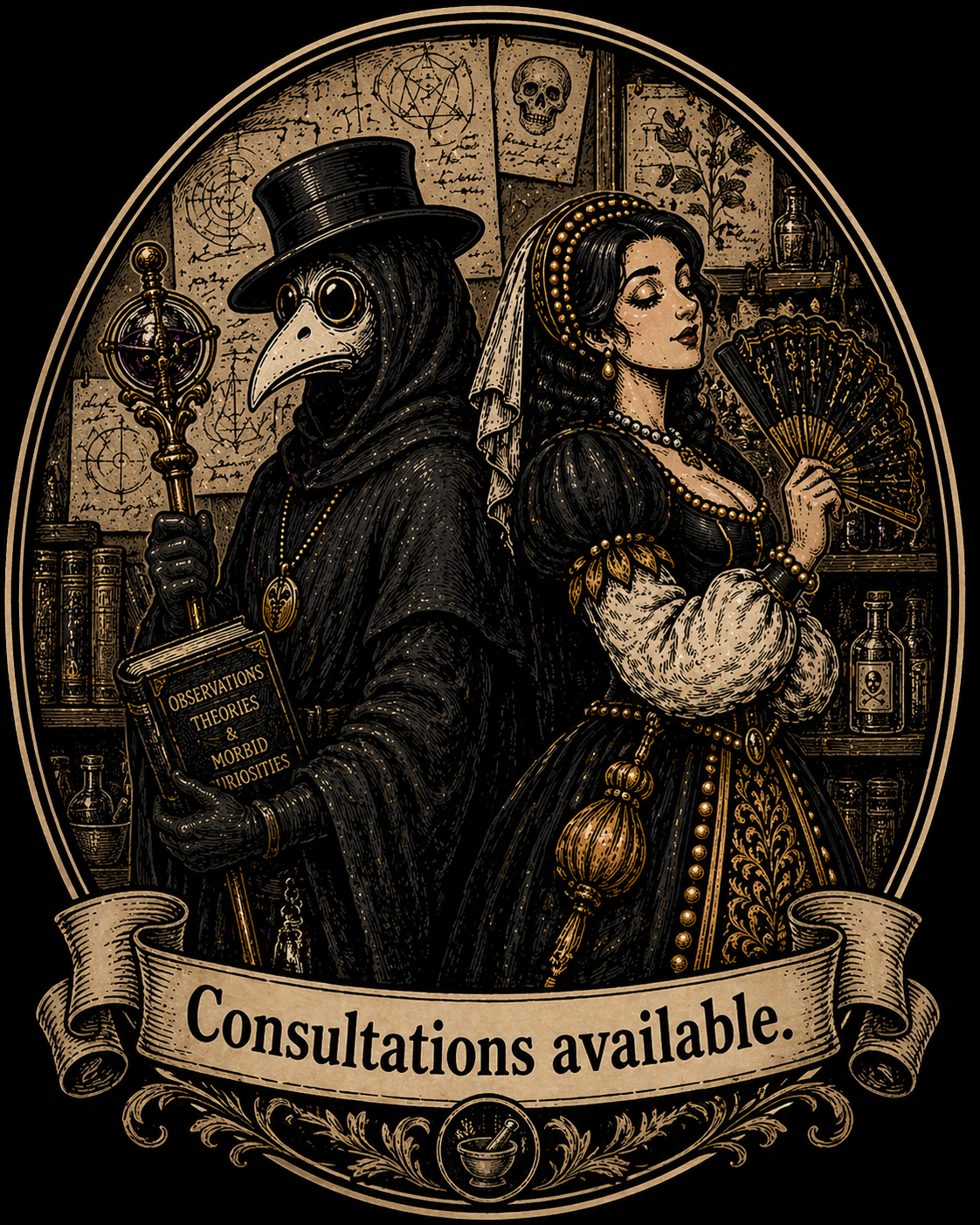 Dr. Corvus and Lady Belladonna T-Shirts