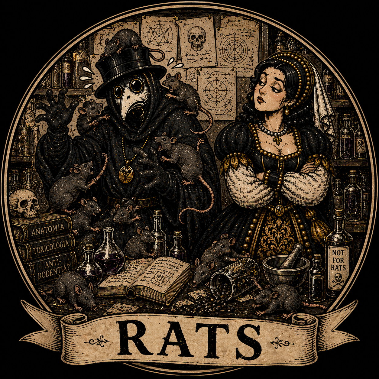 Dr. Corvus and Lady Belladonna T-Shirts