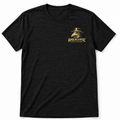 Egg Salad An American Original black USA-made triblend tee with yellow Apocalyptic Morale chest logo