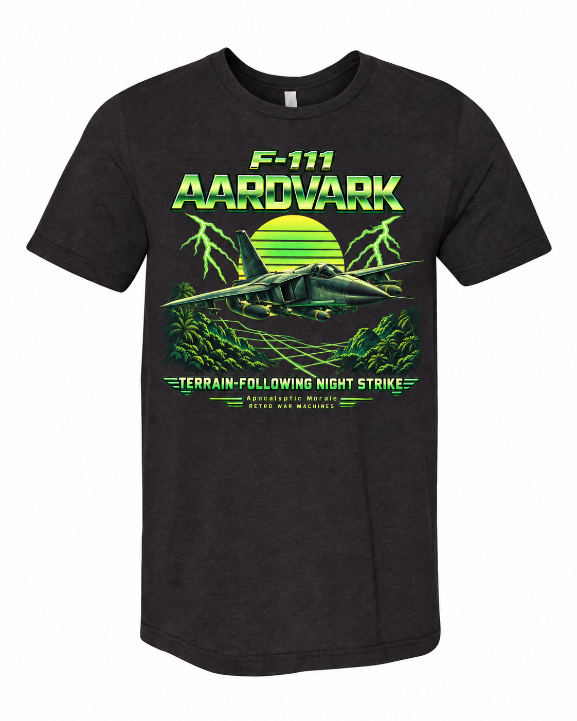 F-111 Aardvark Bella+Canvas 3413 Black Heather Triblend tee