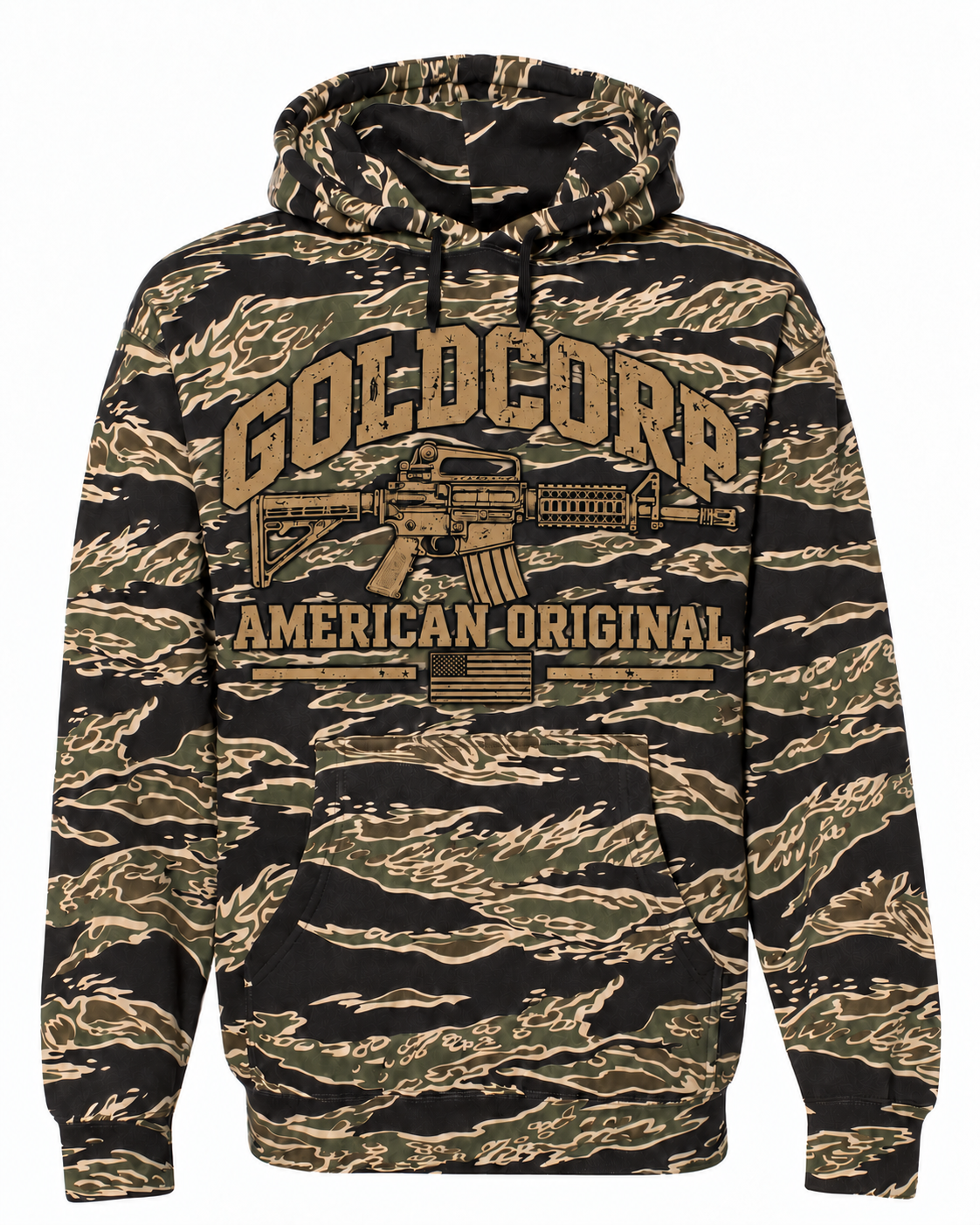 GoldCorp American Original Varsity Hoodie in Tiger Stripe