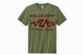 GoldCorp Rifle American Original blood red print on emerald green triblend shirt