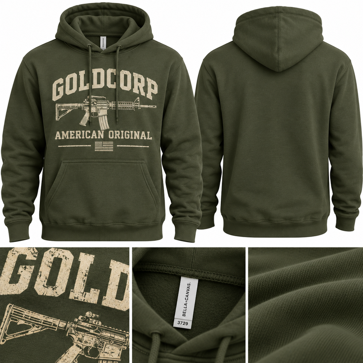 GoldCorp American Original Varsity Hoodie - Military Green