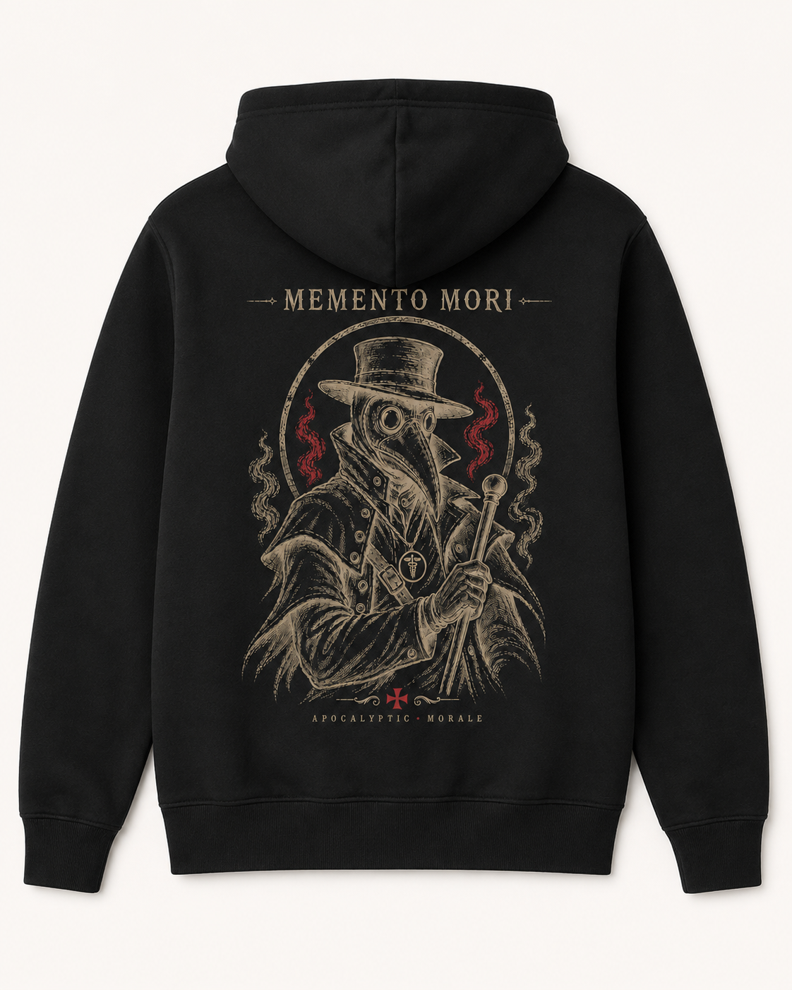 Memento Mori Plague Doctor Hoodie back view