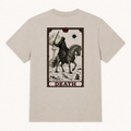 Back of Dust tee with tarot-style Death and the Pale Horse of the Apocalypse