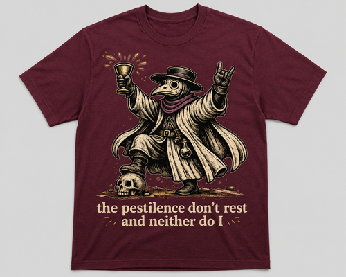 Dr. Corvus plague doctor Pestilence Don't Rest T-shirt