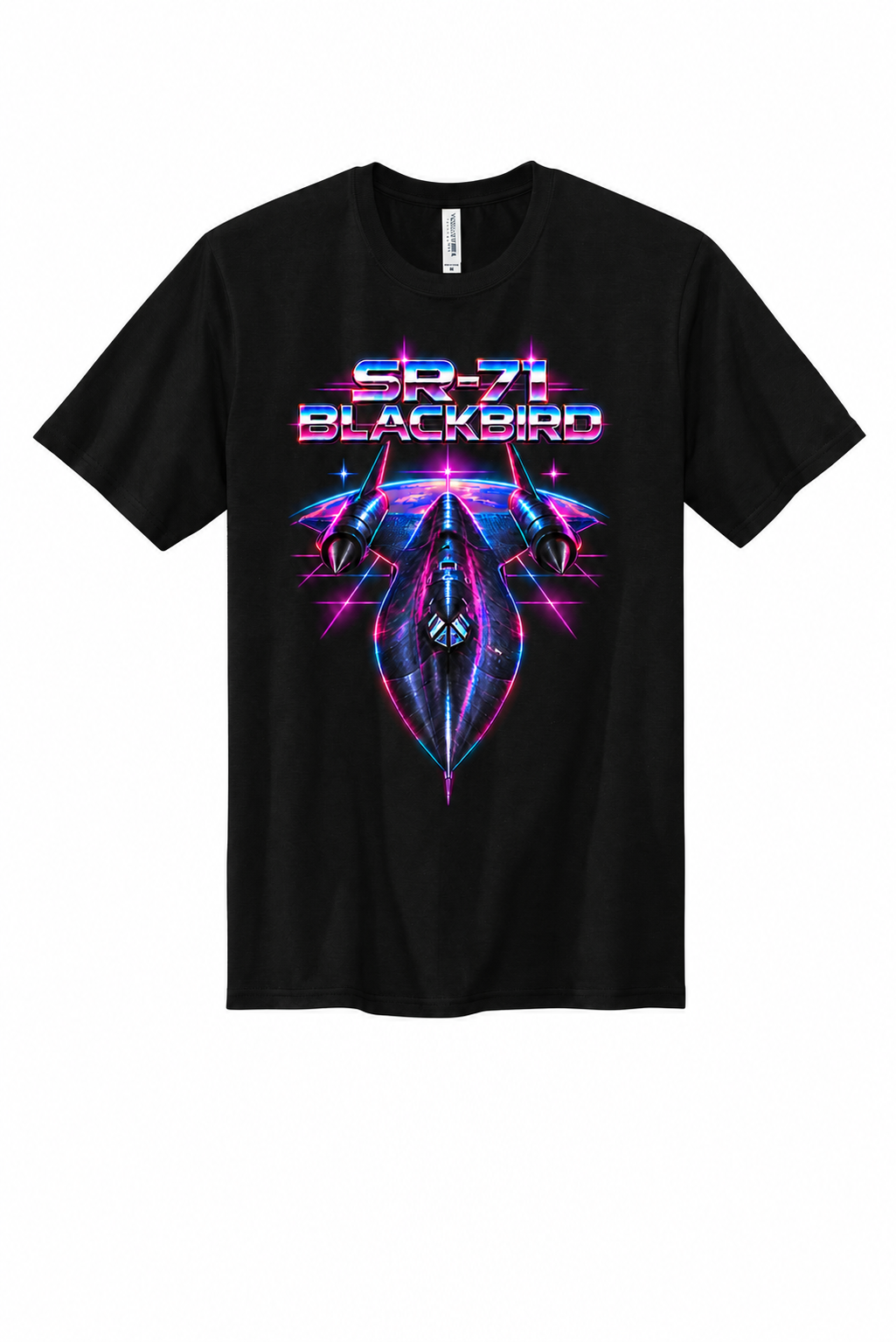 SR-71 Blackbird Retro War Machine tee in Deep Black