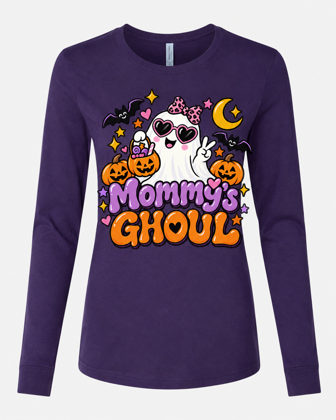Mommy's Ghoul Halloween toddler tee in purple