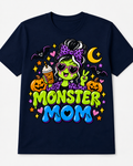 Mom's Monster Halloween toddler tee in deep navy