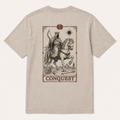 Back of Dust tee with tarot-style Conquest and the White Horse of the Apocalypse